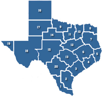 Texas School Districts by Region